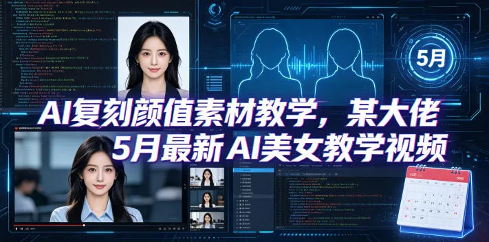 AI复刻颜值素材教学，某大佬5月最新AI美女教学视频，内含4月好物复刻教学_趣客盟