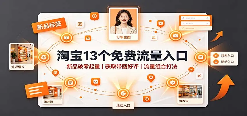 淘宝免费流量攻略：13大流量入口助力新品爆发，高效获取带图好评，组合式流量策略全解析 - 趣客盟