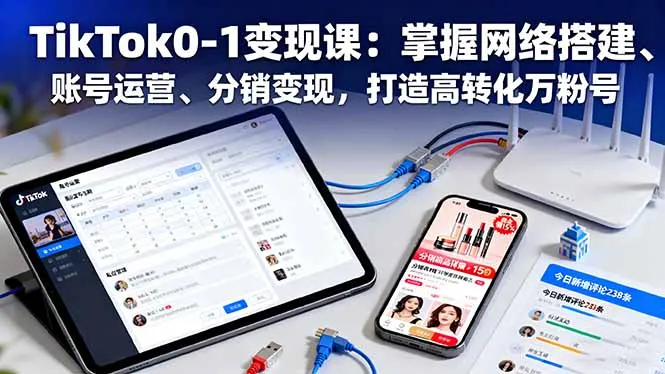 TikTok0-1变现课：掌握网络搭建、账号运营、分销变现，打造高转化万粉号-趣酷猫资源网
