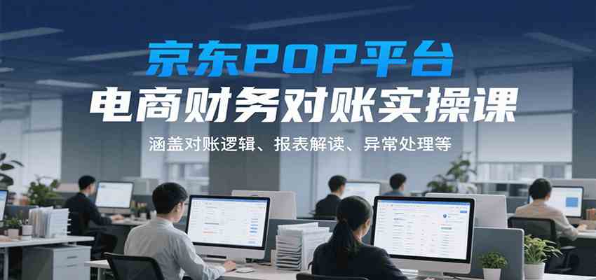 京东POP平台电商财务对账实操课，涵盖对账逻辑、报表解读、异常处理等-趣酷猫资源网