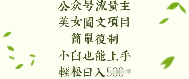 流量主长期收益项目，美女图片简单复制，小白也能上手，轻松日入5张 - 趣酷猫