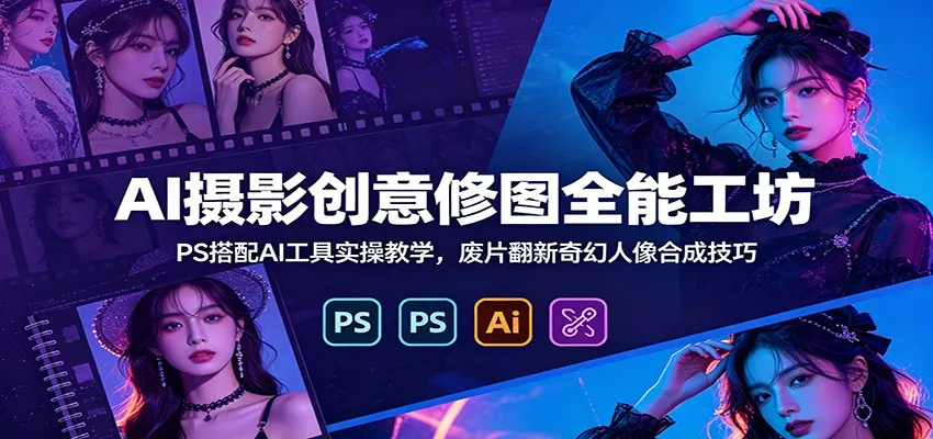 AI摄影修图达人营:PS与AI神器结合教学,实战废片复活+奇幻人像合成秘诀_趣客盟