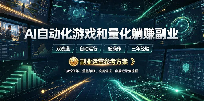 AI游戏自动化+量化交易躺赚副业:日赚数千,三年稳收项目深度揭秘_趣客盟