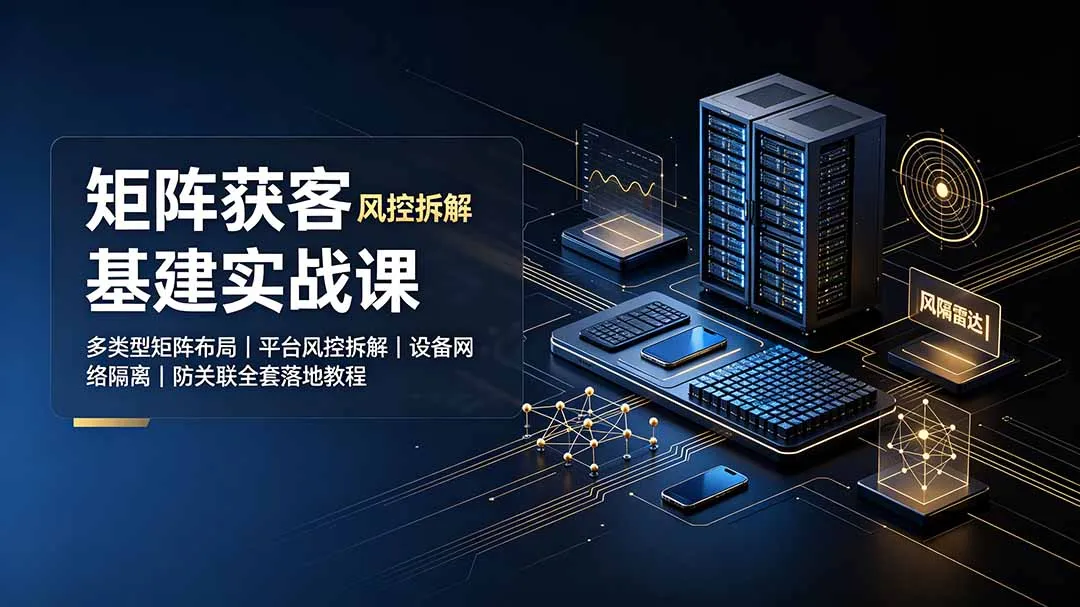 矩阵获客实战课程：多矩阵布局策略 | 平台风控解析 | 网络隔离技术 | 防关联全案落地指导_趣客盟