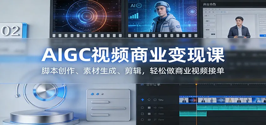 AIGC视频商业变现课:脚本创作、素材生成、剪辑,轻松做商业视频接单 AIGC视频商业变现课:脚本创作、素材生成、剪辑,轻松做商业视频接单
