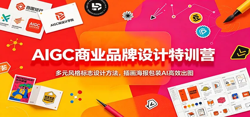 AIGC商业品牌设计特训营：解锁多元风格标志设计，AI助力插画海报包装高效出图教程_趣客盟