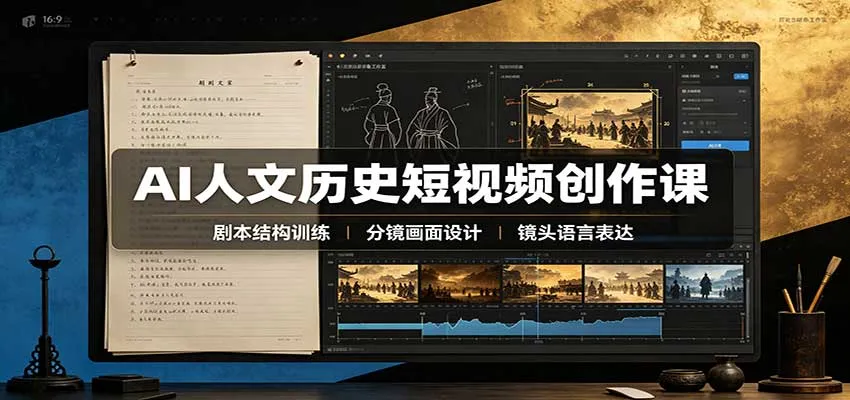 AI赋能人文历史短视频制作攻略：赛道分析+剧本分镜+制图技巧，全流程视频创作秘诀 - 趣客盟