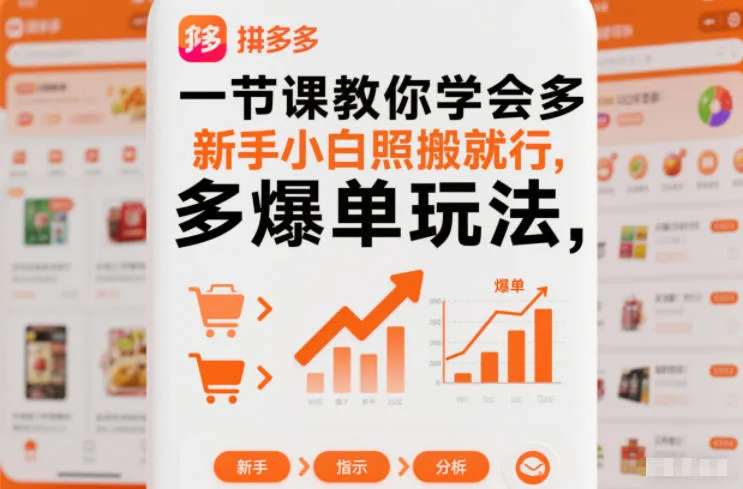 一节课教你学会拼多多爆单玩法，新手小白照搬就行-趣酷猫资源网