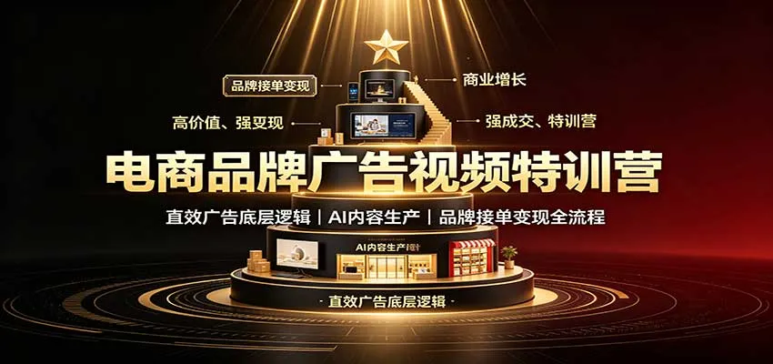 电商品牌广告视频制作特训：揭秘直效广告核心策略，AI赋能内容创作，品牌合作变现全攻略 - 趣客盟