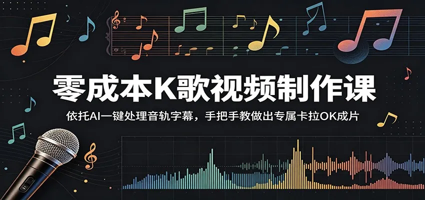零成本K歌视频制作课:依托AI一键处理音轨字幕,手把手教做出专属卡拉OK成片_趣客盟