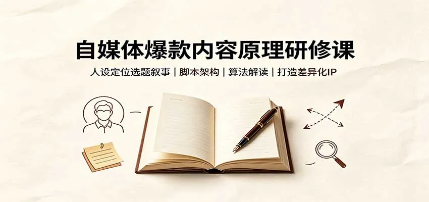自媒体爆款内容打造秘籍：人设精确定位+选题技巧+叙事策略+脚本构建+算法解析，打造独特IP教程 - 趣客盟