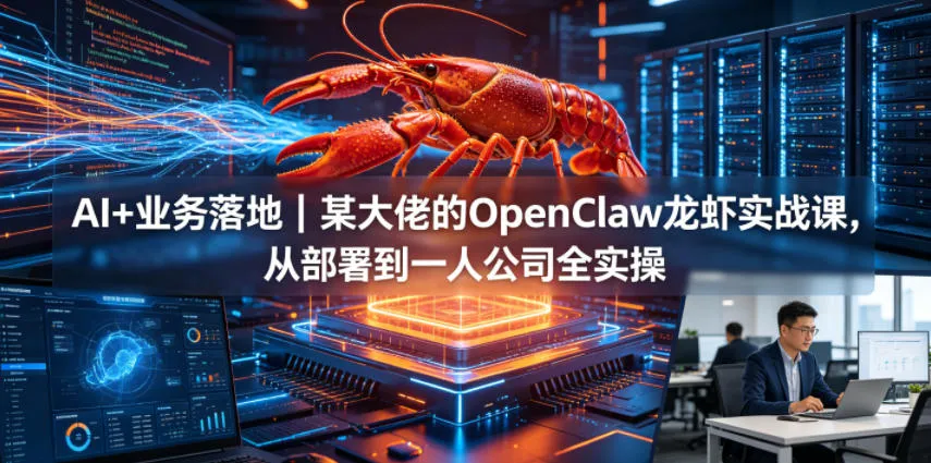 AI+业务落地｜某大佬的OpenClaw小龙虾实战课，从部署到一人公司全实操_趣客盟