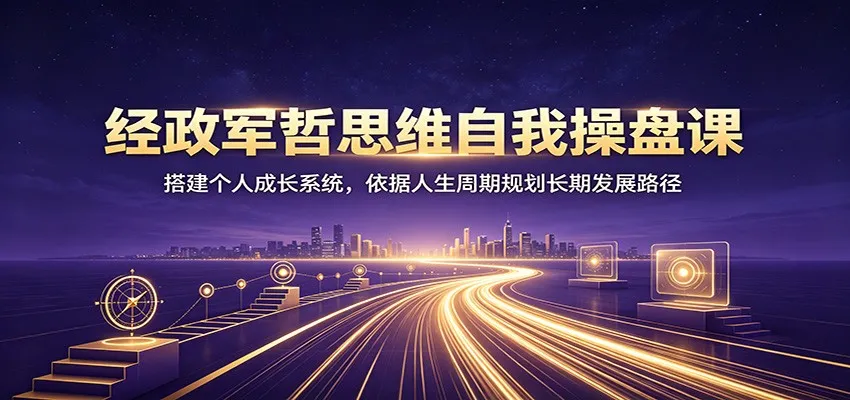经政军哲思维自我操盘课：搭建个人成长系统，依据人生周期规划长期发展路径_趣客盟
