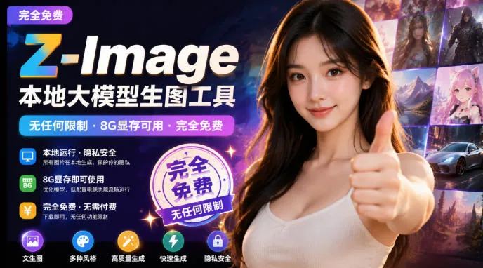 Z-Image本地大模型生成器：无限制使用，8G显存支持，免费高效绘图工具 - 趣客盟