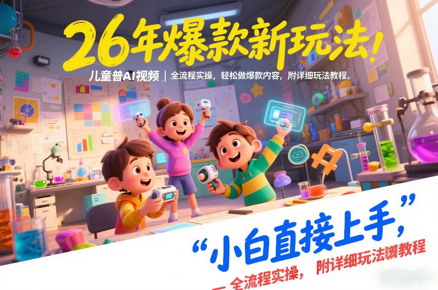 26年爆款新玩法，儿童科普AI视频，全流程实操，轻松做爆款内容，小白直接上手，附详细玩法教程-趣酷猫资源网