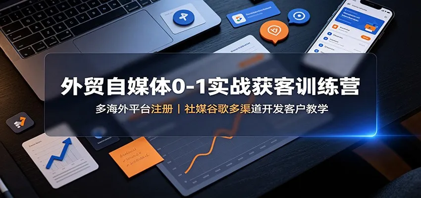 外贸自媒体SEO获客实战营：全方位海外平台注册与社媒+谷歌多渠道客户开发技巧 - 趣客盟