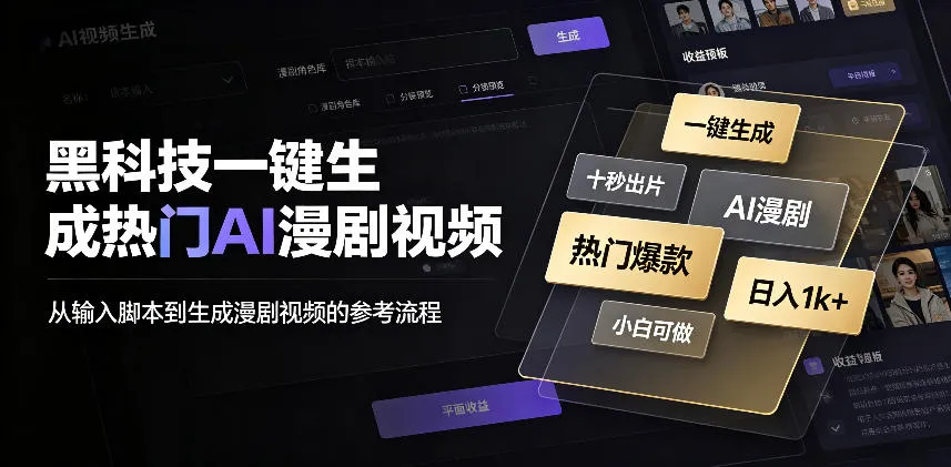 “秒变AI视频达人!热门漫剧一键生成,新手轻松日赚1000+,揭秘黑科技秘籍” - 趣客盟