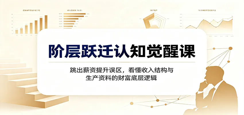 阶层跃迁认知觉醒：揭秘薪资误区，洞察收入结构财富底层逻辑课_趣客盟