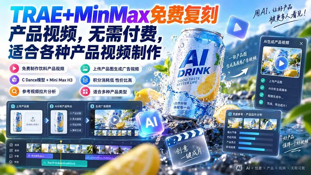 【免费复刻】TRAE+MinMax视频制作神器,20362期教程,零成本打造各类产品视频 - 趣客盟