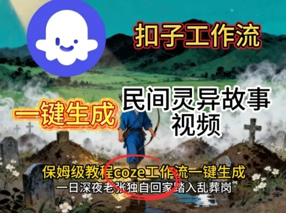 Coze扣子工作流一键生成民间灵异故事视频，保姆级教程搭建教学-趣酷猫资源网