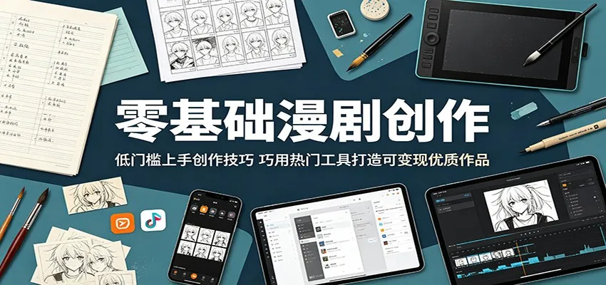 零基础漫剧创作：低门槛上手创作技巧，巧用热门工具打造可变现优质作品_趣客盟