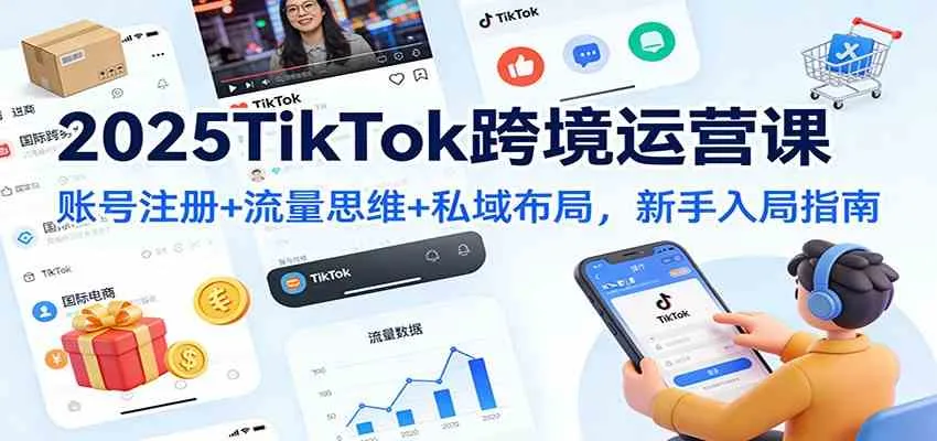 2025TikTok跨境运营课：账号注册+流量思维+私域布局，新手入局指南-趣酷猫资源网