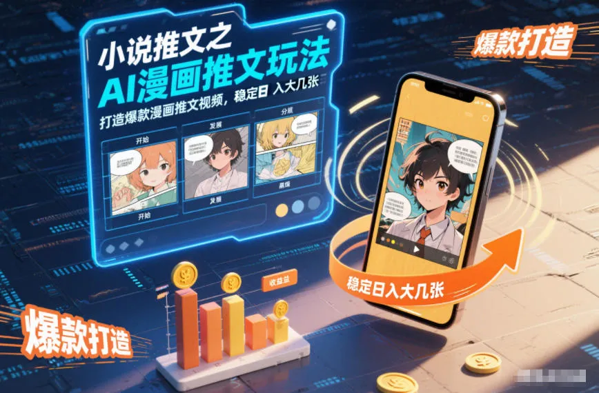小说推文之AI漫画推文玩法，打造爆款漫画推文视频，稳定日入大几张-趣酷猫资源网