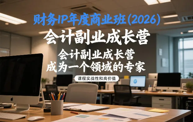 财务IP年度商业班(2026)，会计副业成长营，成为一个领域的专家-趣酷猫资源网