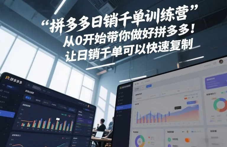 拼多多日销千单训练营，从0开始带你做好拼多多，让日销千单可以快速复制(更新26年1月)-趣酷猫资源网