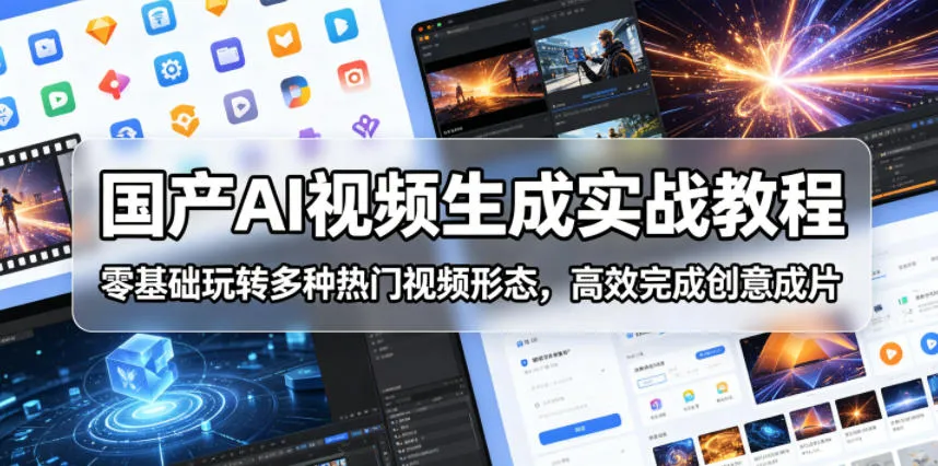国产AI视频生成实战教程，零基础玩转多种热门视频形态，高效完成创意成片_趣客盟