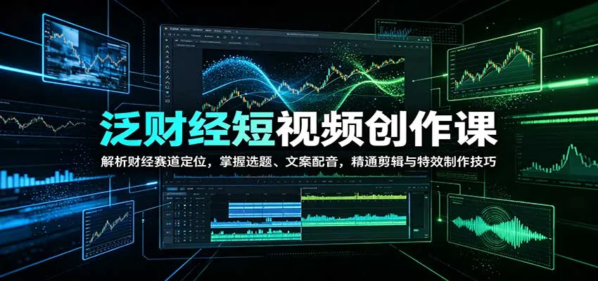 财经短视频制作指南：深度解析定位策略，精选选题文案与配音，精通剪辑特效制作技巧 - 趣客盟