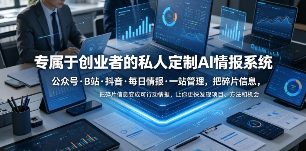 专属于创业者的私人定制AI情报系统，公众号·B站·抖音·每日情报·一站管理，把碎片信息变成可行动情报，让你更快发现项目、方法和机会_趣客盟