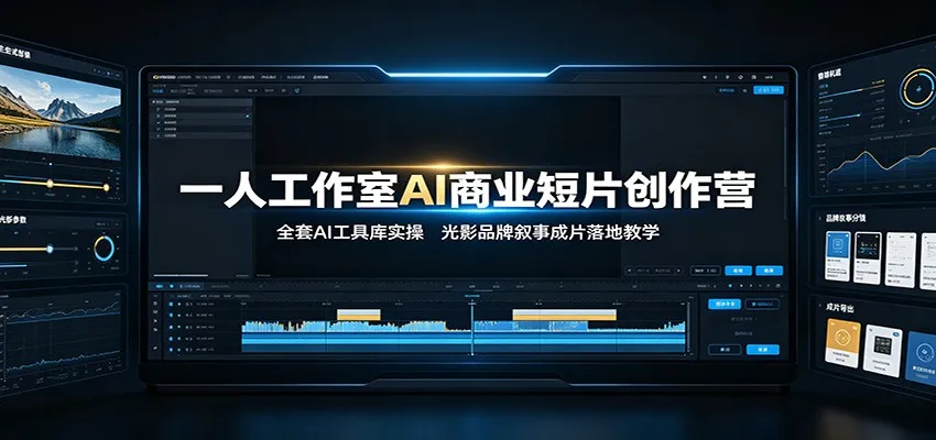 AI商业短片创作大师班：深度掌握AI工具库，光影品牌故事定制教学，实战成片输出_趣客盟