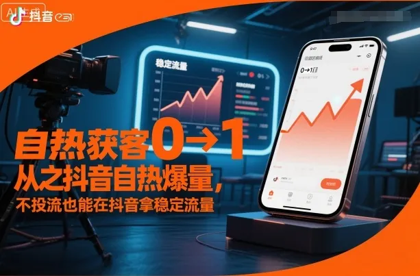 自热获客从0到1之抖音自热爆量，不投流也能在抖音拿稳定流量-趣酷猫资源网
