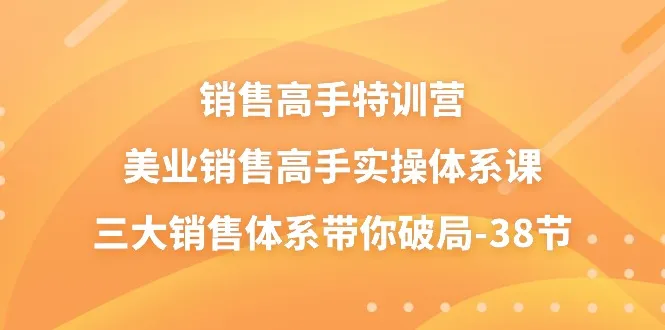 销售高手特训营，美业销售高手实操体系课，三大销售体系带你破局（38节）-趣酷猫资源网
