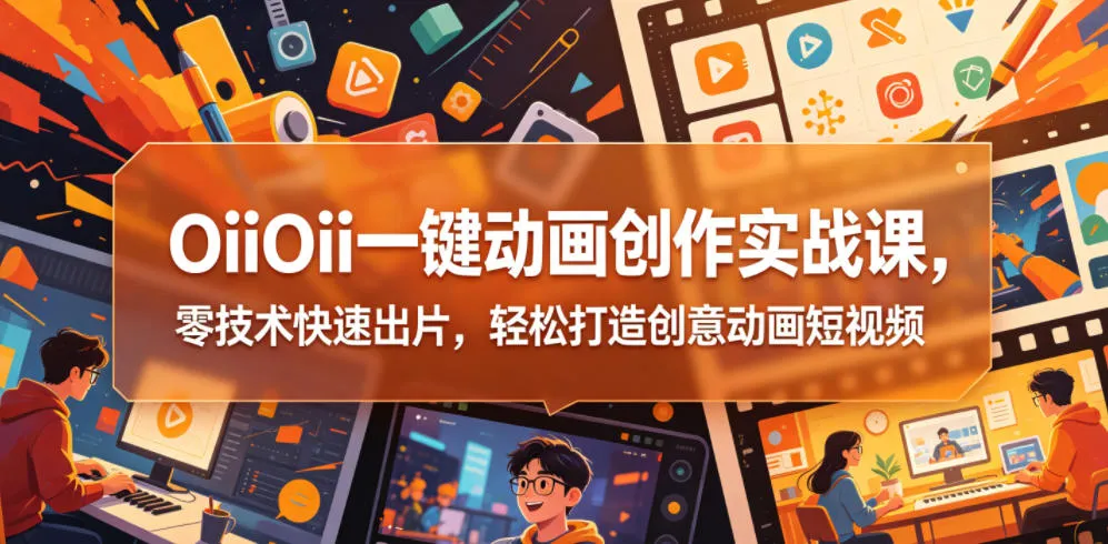 OiiOii一键动画创作实战课，零技术快速出片，轻松打造创意动画短视频_趣客盟