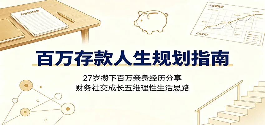 27岁实现百万存款:揭秘攒钱之路,财务社交成长五维生活规划指南_趣客盟