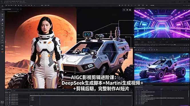 AIGC影视剪辑进阶课：DeepSeek生成脚本+Martini生成视频+剪辑后期，完整制作AI短片_趣客盟