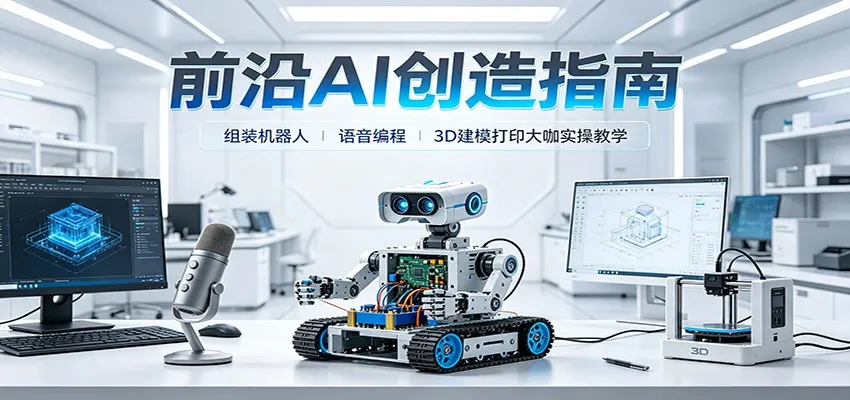 AI前沿技术实战指南：机器人组装、语音编程、3D打印建模教学秘籍 - 趣客盟