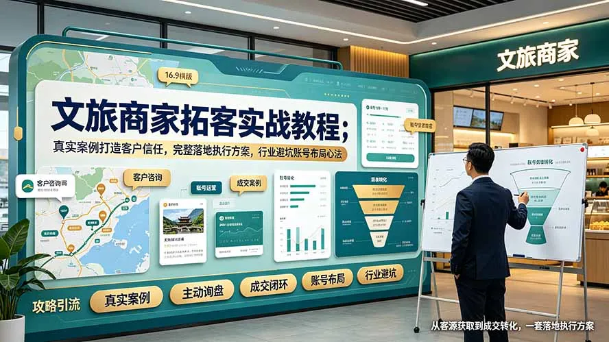 文旅商家SEO拓客攻略:实战案例解析,建立客户信任,落地执行方案,行业避坑与账号布局技巧_趣客盟