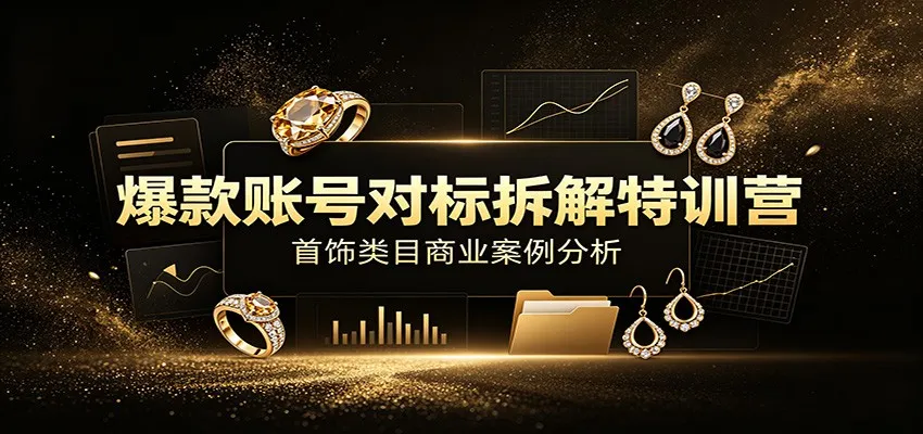 爆款首饰类目账号特训营：深度案例分析+配套资料包_趣客盟