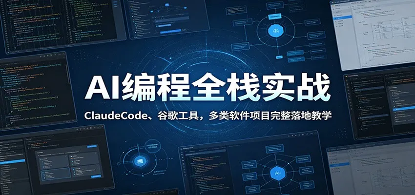 AI编程全栈实战：ClaudeCode、谷歌工具，多类软件项目完整落地教学_趣客盟