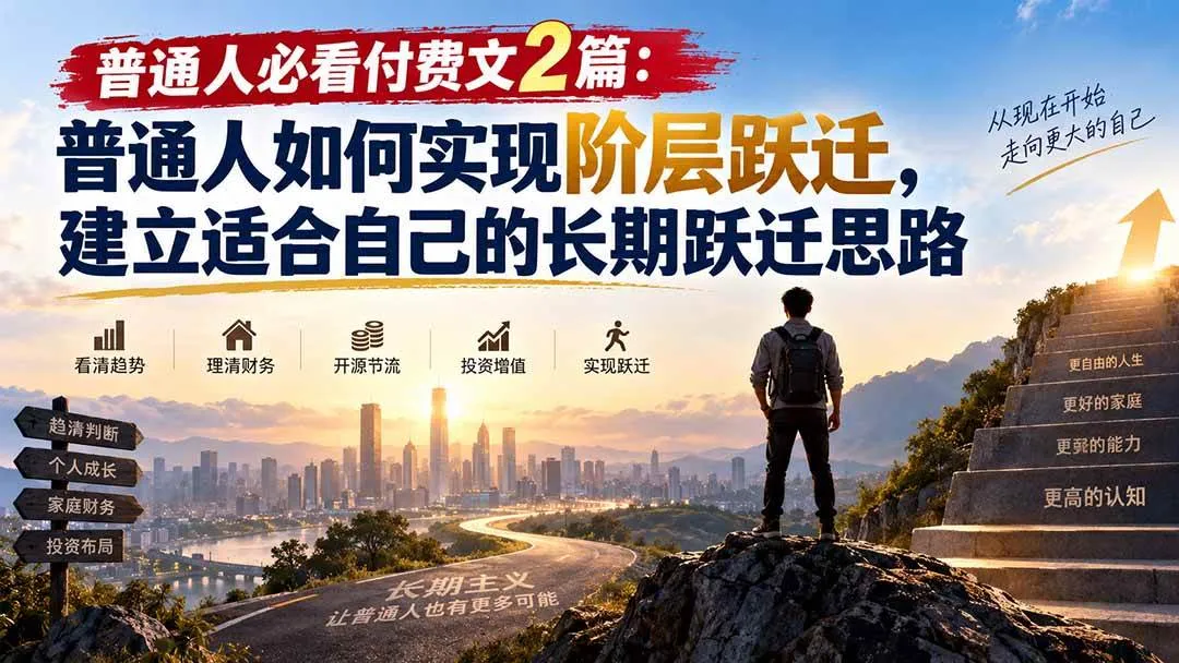 (20262期)普通人必看付费文2篇:普通人如何实现阶层跃迁,建立适合自己的长期跃迁思路 (20262期)普通人必看付费文2篇:普通人如何实现阶层跃迁,建立适合自己的长期跃迁思路