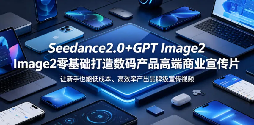 Seedance2.0+GPT Image2零基础打造数码产品高端商业宣传片，让新手也能低成本、高效率产出品牌级宣传视频_趣客盟