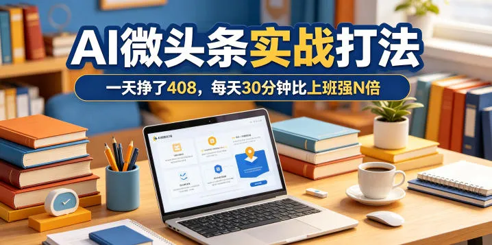 一天挣了408，AI微头条实战打法，每天30分钟比上班强N倍_趣客盟