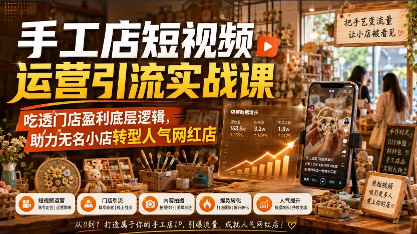 《短视频引流秘籍：揭秘手工店盈利之道，助力小店蜕变网红爆款》 - 趣客盟