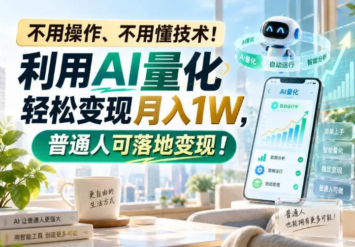 【AI量化投资】轻松月入1W，零基础变现攻略，无需操作，技术小白也能快速上手！ - 趣客盟