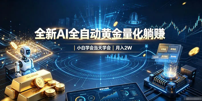 全新AI全自动黄金量化躺賺:小白学会当天学会,月入2W!【揭秘】 全新AI全自动黄金量化躺賺:小白学会当天学会,月入2W!【揭秘】