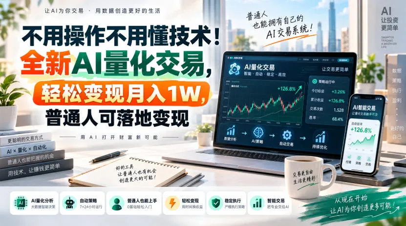 AI量化交易一键上手，小白轻松月入万元，实现普通人生财变现【技术揭秘】 - 趣客盟