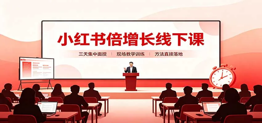 小红书线下课程：3天深度面授，全链路解析选品、素材制作与账号起号技巧 - 趣客盟